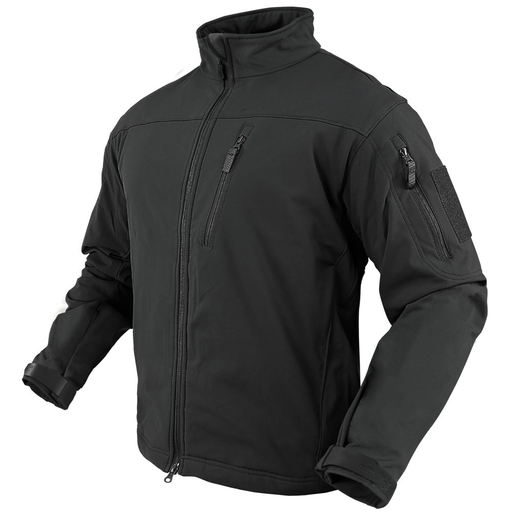 Chaqueta Condor Phantom Softshell negra con refuerzo en el antebrazo (imagen del producto)