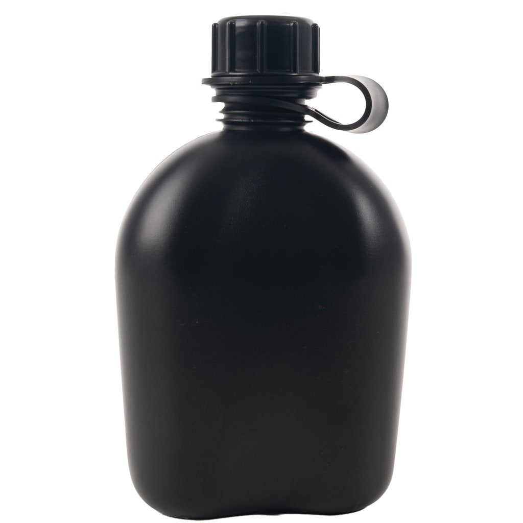 Cantimplora de campaña US 1 Qt, plástico negro, sin BPA, fabricada en EE. UU.