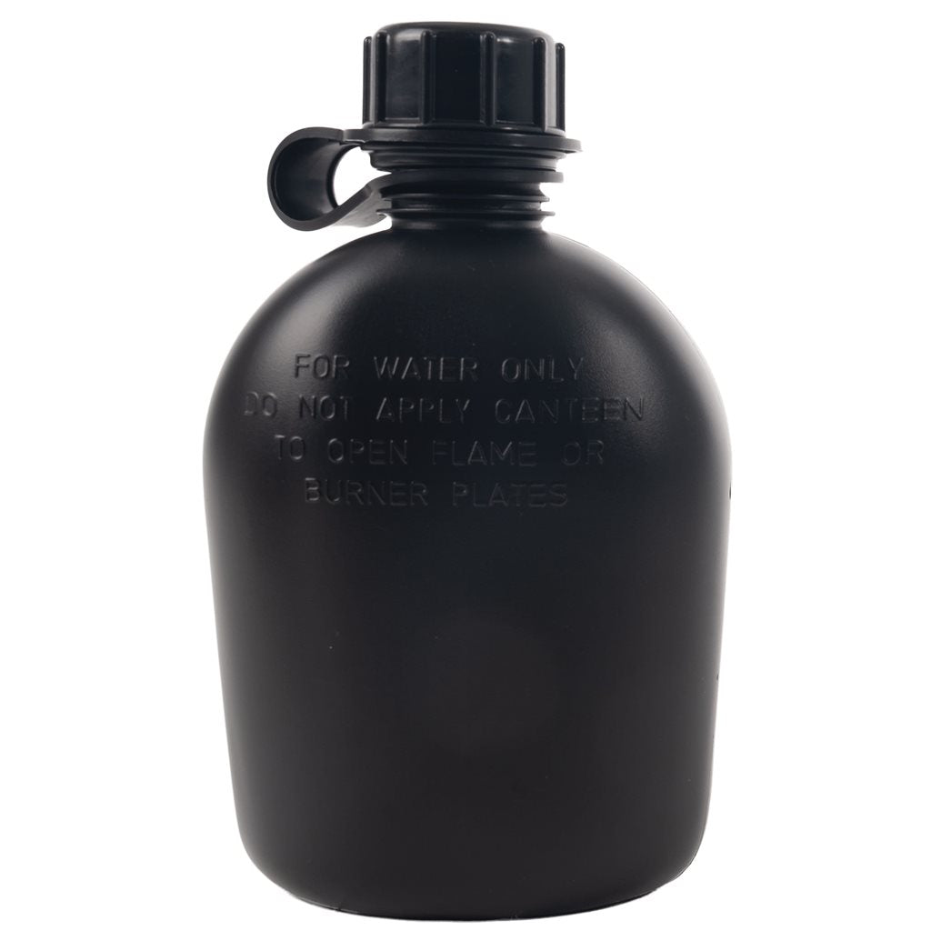 Cantimplora de campaña US 1 Qt, plástico negro, sin BPA, fabricada en EE. UU.