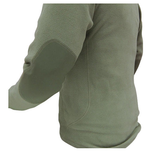 Sudadera CONDOR 1/4 zip fleece verde con bolsillo en pecho y refuerzo en codos