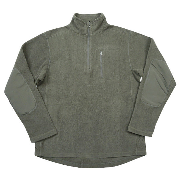 Sudadera CONDOR 1/4 zip fleece verde con bolsillo en pecho y refuerzo en codos