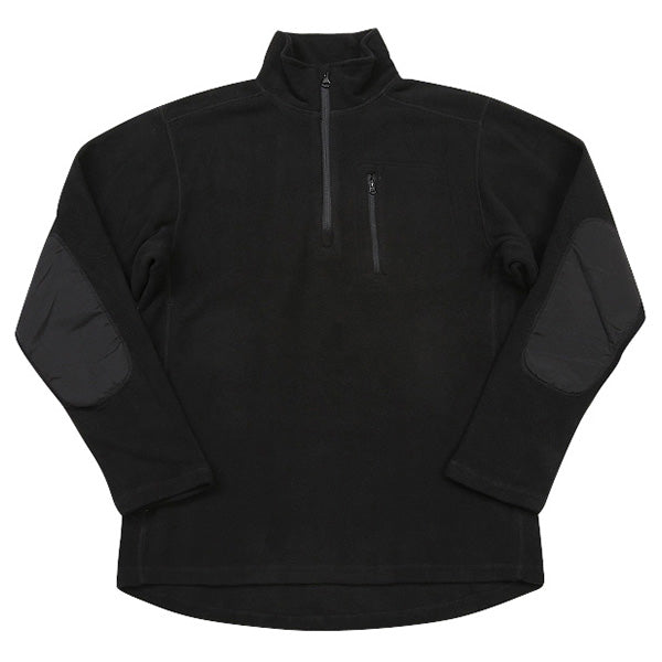 Forro polar CONDOR 1/4 ZIP negro con bolsillo en el pecho y refuerzo en codos