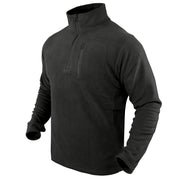 Forro polar CONDOR 1/4 ZIP negro con bolsillo en el pecho y refuerzo en codos