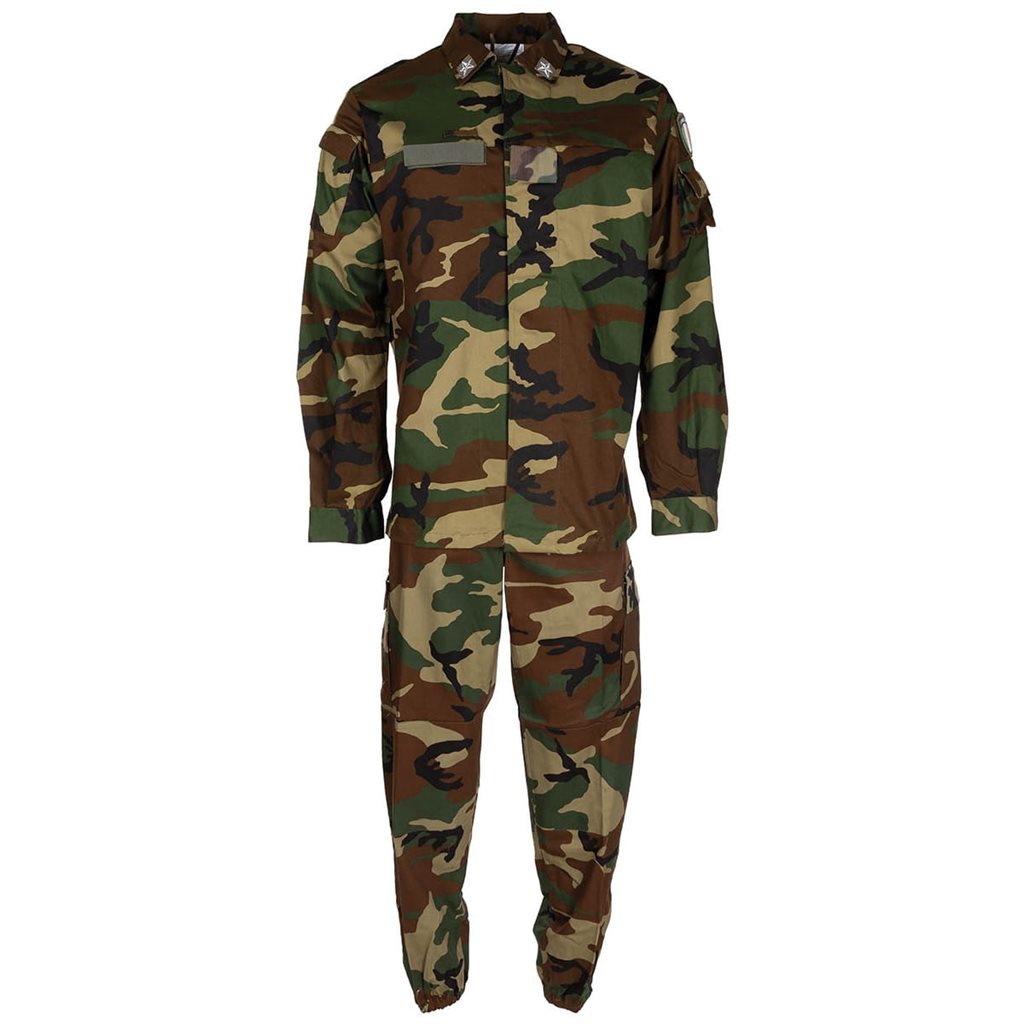 Conjunto camuflaje ejército italiano: chaqueta y pantalón en patrón militar