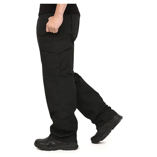 Pantalones tácticos SENTINEL negros en tejido rip-stop, vista frontal