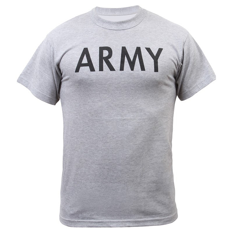 Camiseta ARMY gris con estampado en el pecho (ID 6080)