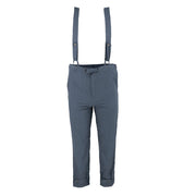 Pantalones bulgaros gris azulado con tirantes - 6091915