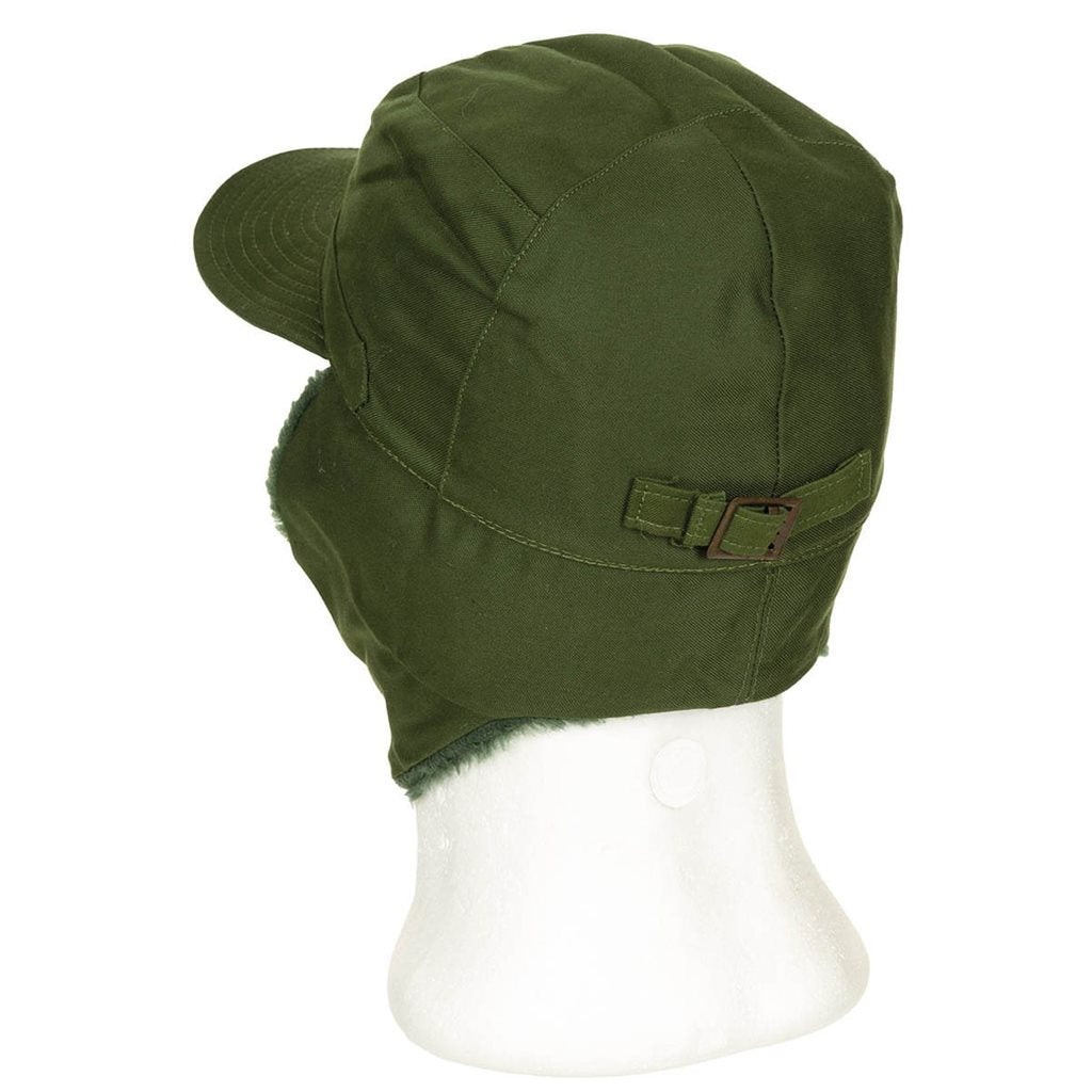 Gorro sueco M59 invierno verde con visera y cobertura de orejas, nuevo de stock militar