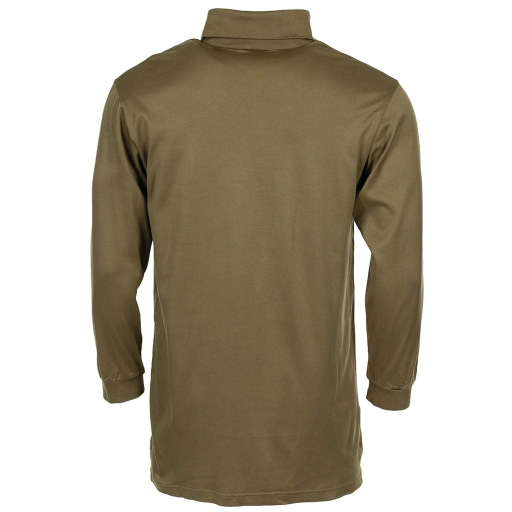 Camiseta térmica suiza verde con cuello y cremallera (imagen del producto)