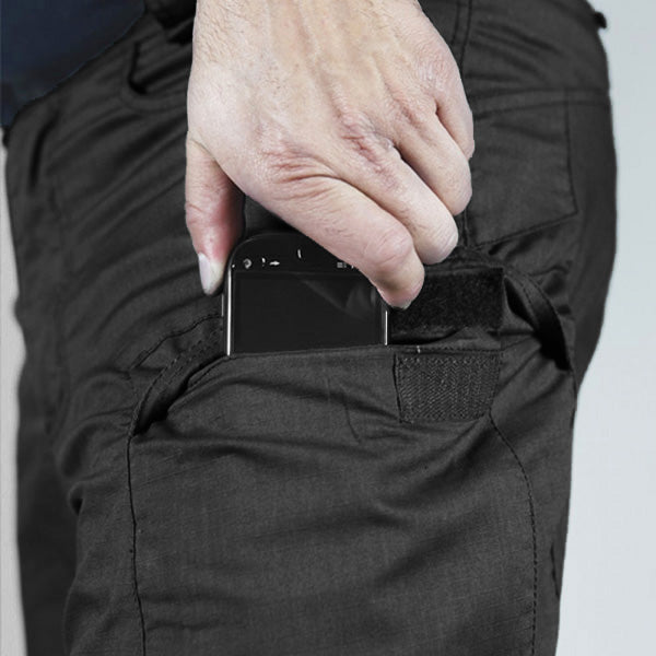 Pantalones STEALTH OPERATOR rip-stop negros, vista frontal