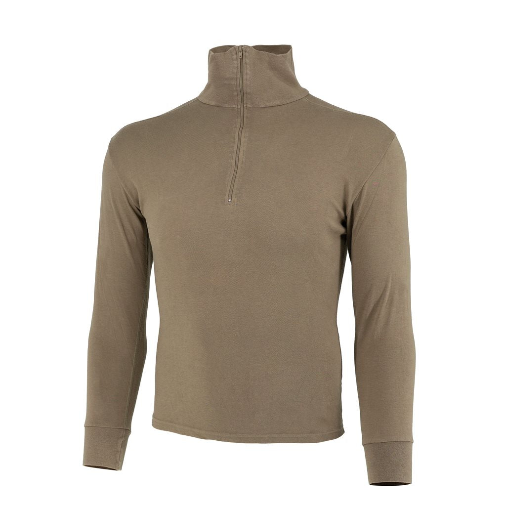 Camiseta BW Tropen marrón con cuello alto y cremallera, usada. Imagen del producto