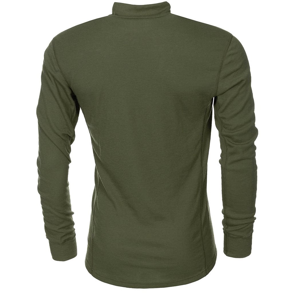 Camiseta térmica ODLO holandesa color oliva con cremallera, en muy buen estado