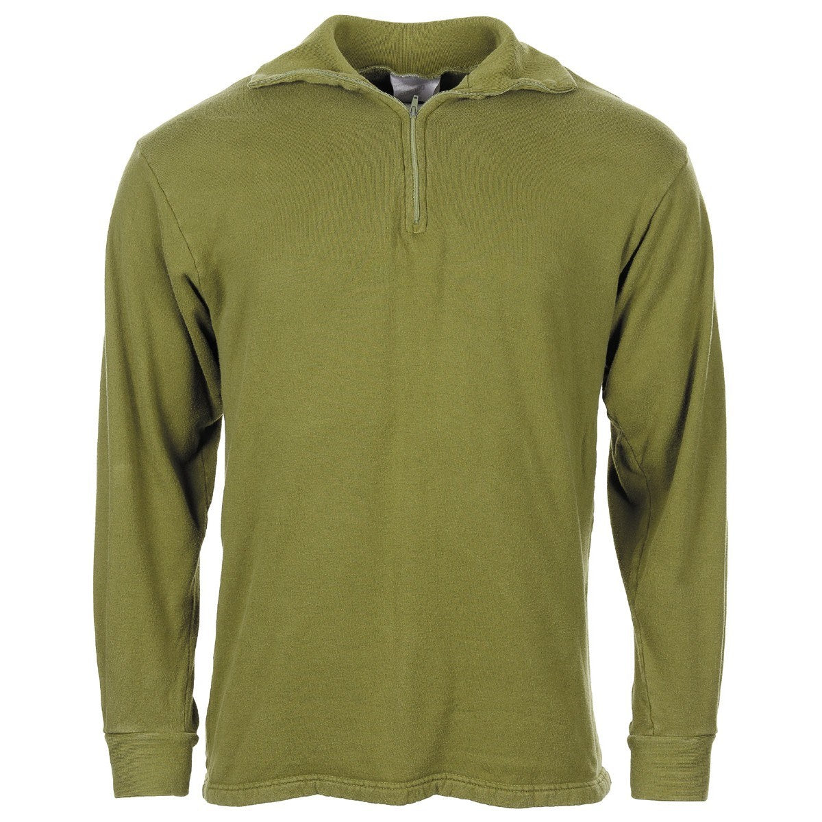 Camiseta funcional británica térmica verde con cremallera (usada)
