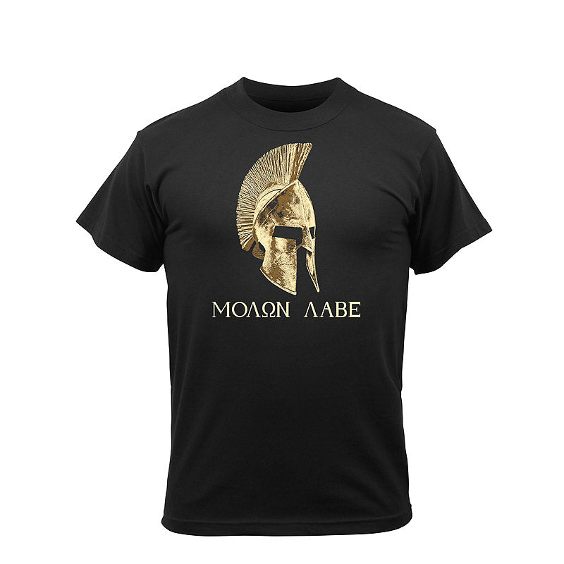 Camiseta negra MOLON LABE de Rothco vista frontal