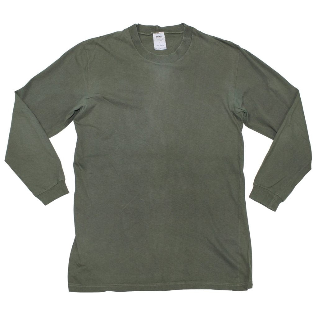 Camiseta ACR verde de manga larga usada, 100% algodón