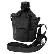 Funda para cantimplora US Vintage 1L negra de algodon con forro polar y bolsillo exterior
