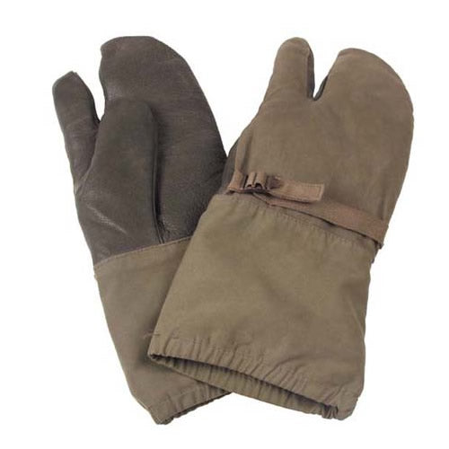 Guantes BW de tres dedos verdes usados con forro extraíble