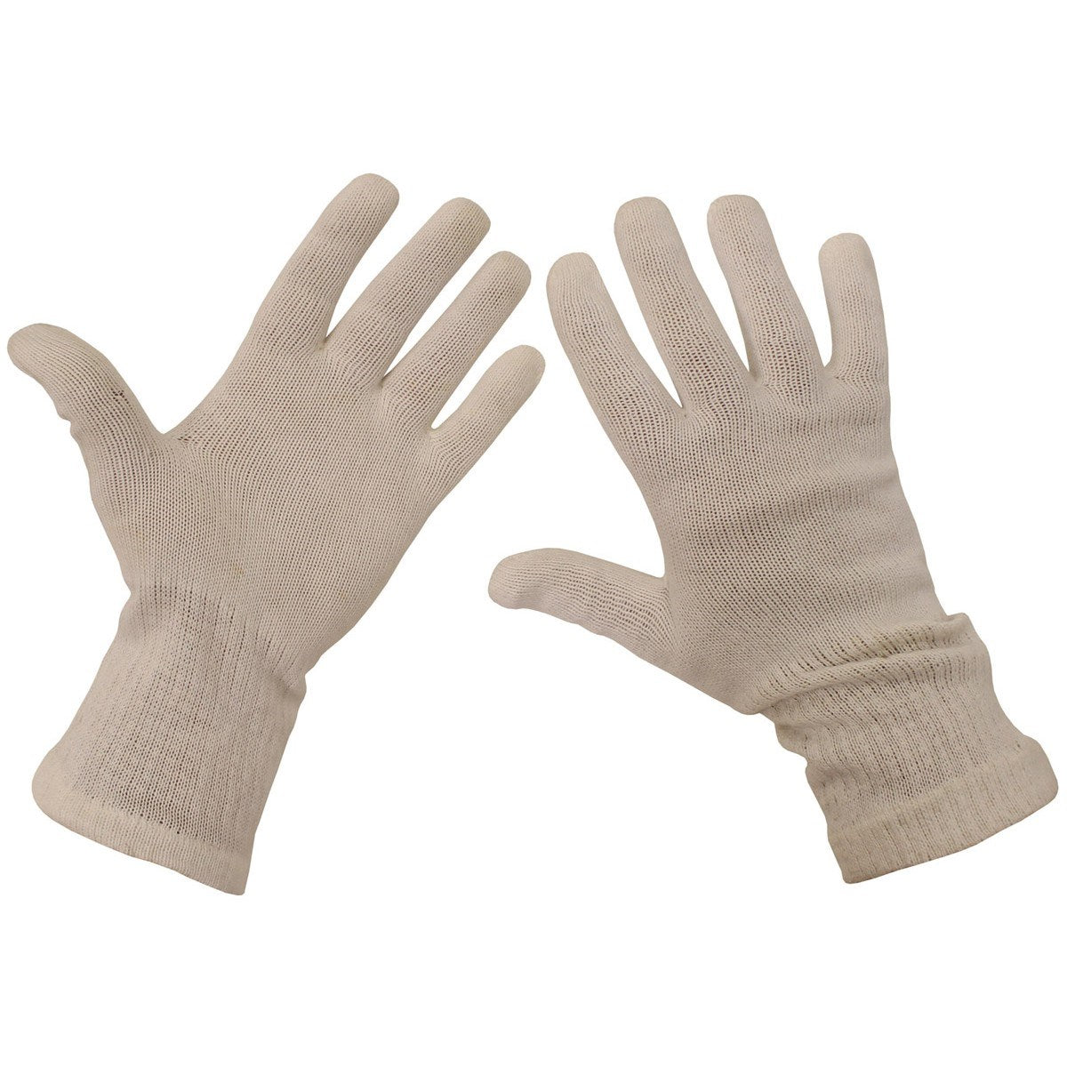 Guantes de dedos AČR tejidos blancos usados