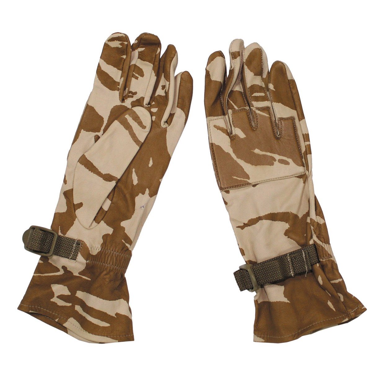 Guantes británicos de cinco dedos DPM DESERT en piel de canguro, patrón desierto