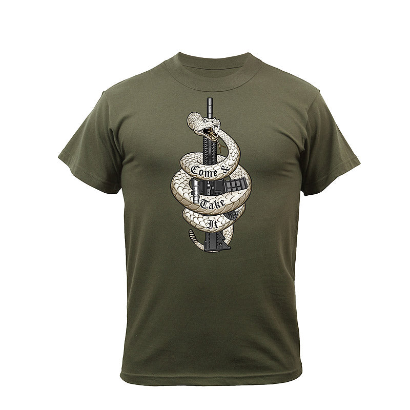 Camiseta Rothco COME & TAKE IT en color ZEENÉ, 60% algodón y 40% poliéster