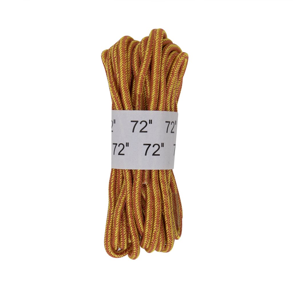 Cordones redondos 180 cm amarillo/rojo para botas de trabajo, 100% nylon