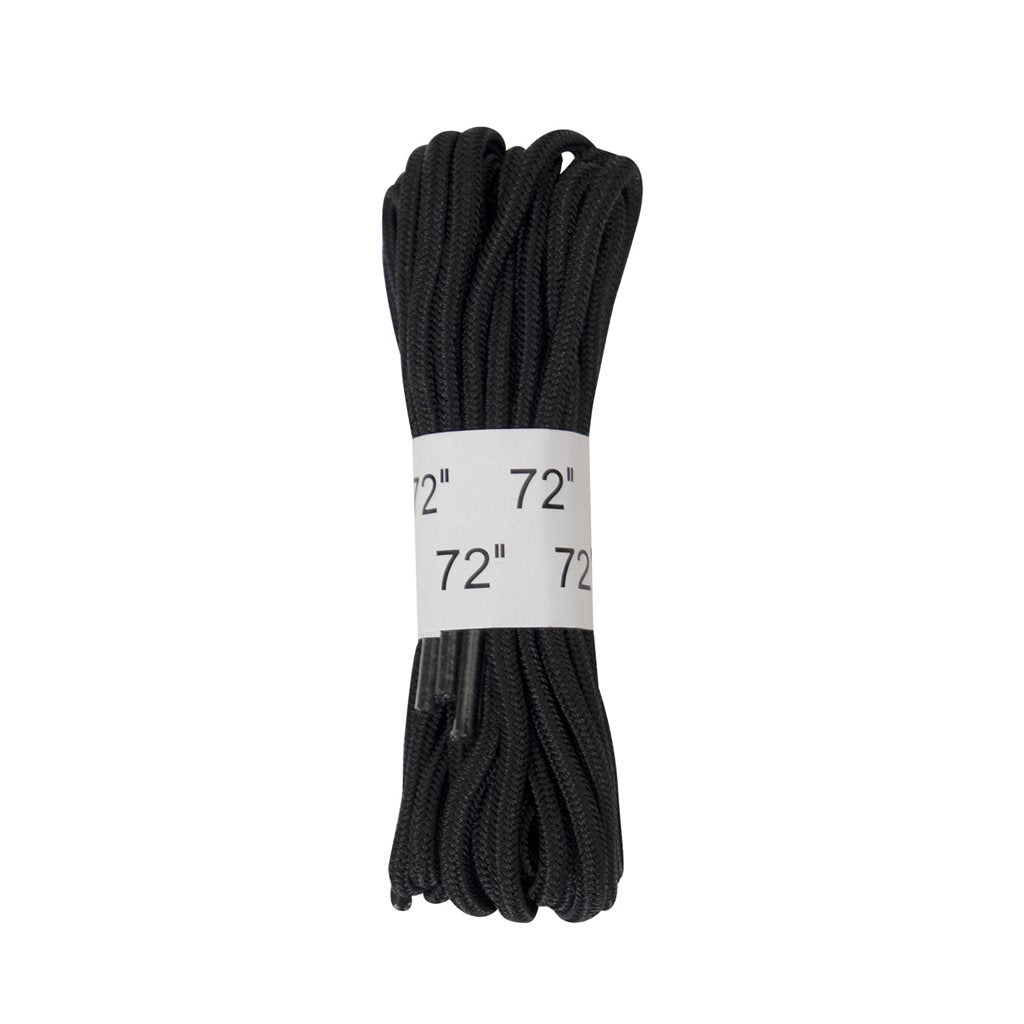 Cordones redondos negros 180 cm (72") para botas altas