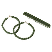 Gomas US verdes para sujetar la pernera al calzado. Algodón elástico con ganchos metálicos. Set de 2