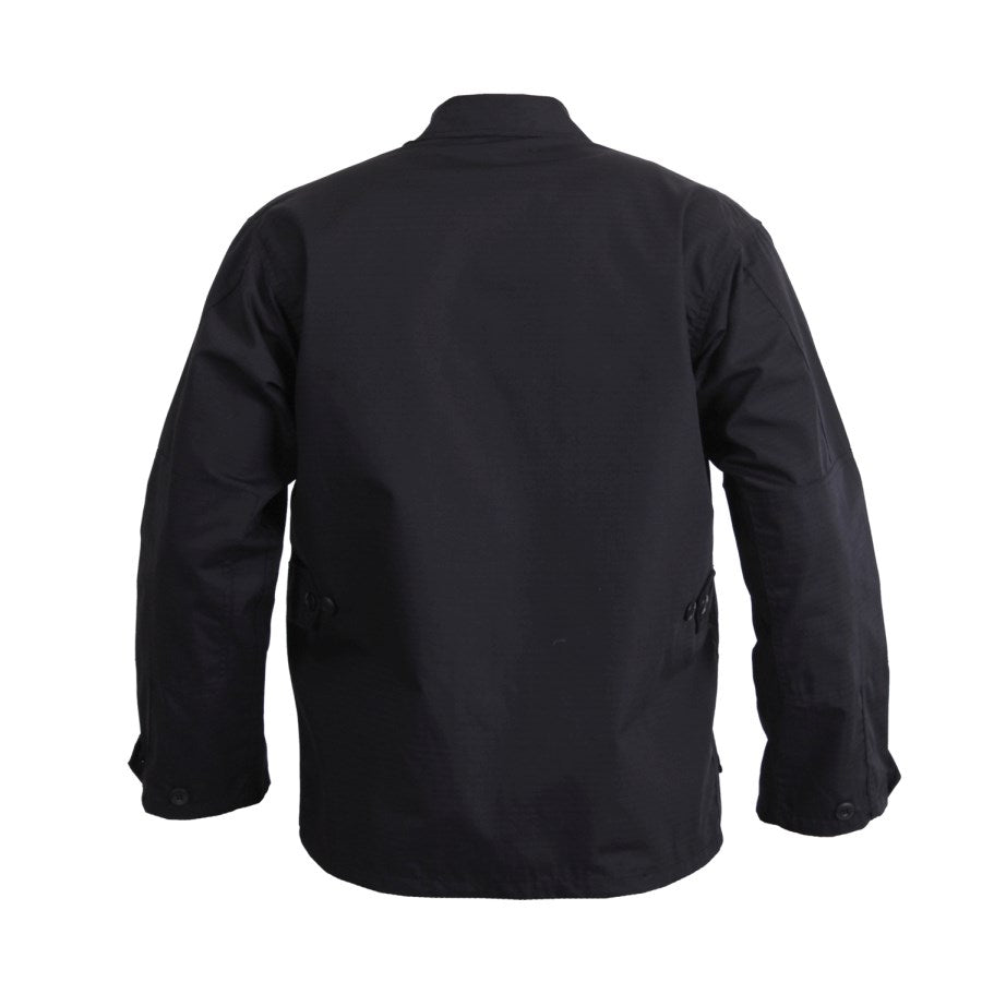Camisa BDU SWAT negra Rothco en tejido rip-stop, vista frontal