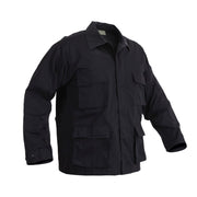 Camisa BDU SWAT negra Rothco en tejido rip-stop, vista frontal