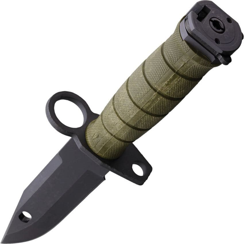 Bajoneta US M9 Combat verde de ONTARIO, versión sin sierra integrada