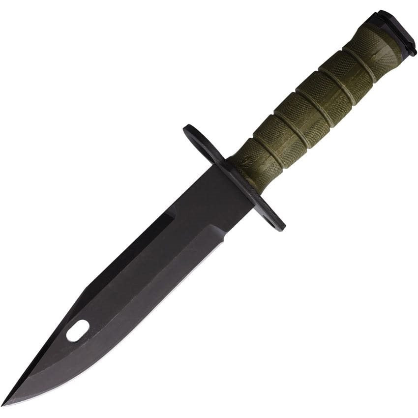 Bajoneta US M9 Combat verde de ONTARIO, versión sin sierra integrada