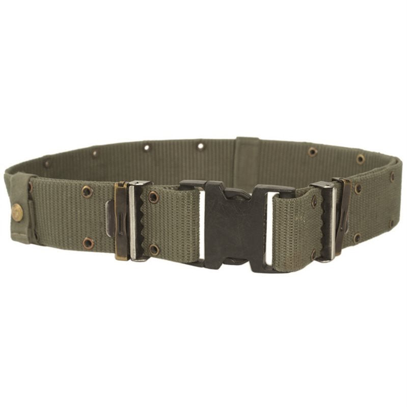 Cinturón militar US LC2-3 verde con hebilla de plástico, ancho 6 cm, usado