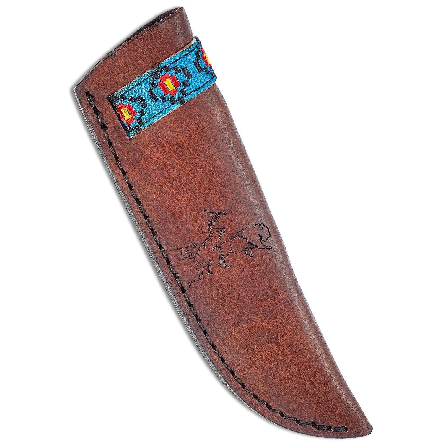 Machete BLUE RIVER 40 cm con mango de nogal y funda de cuero
