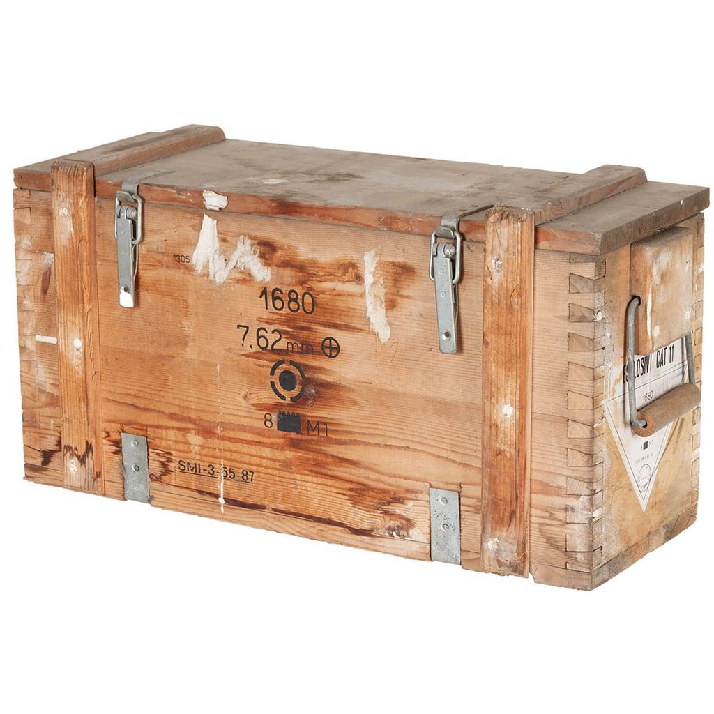Caja de transporte italiana de madera usada, dimensiones 67 x 24,5 x 33 cm