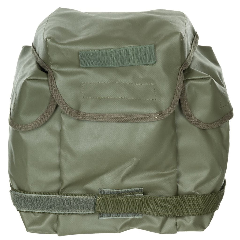 Bolsa para máscara MP5 polaca de goma verde usada, vista frontal