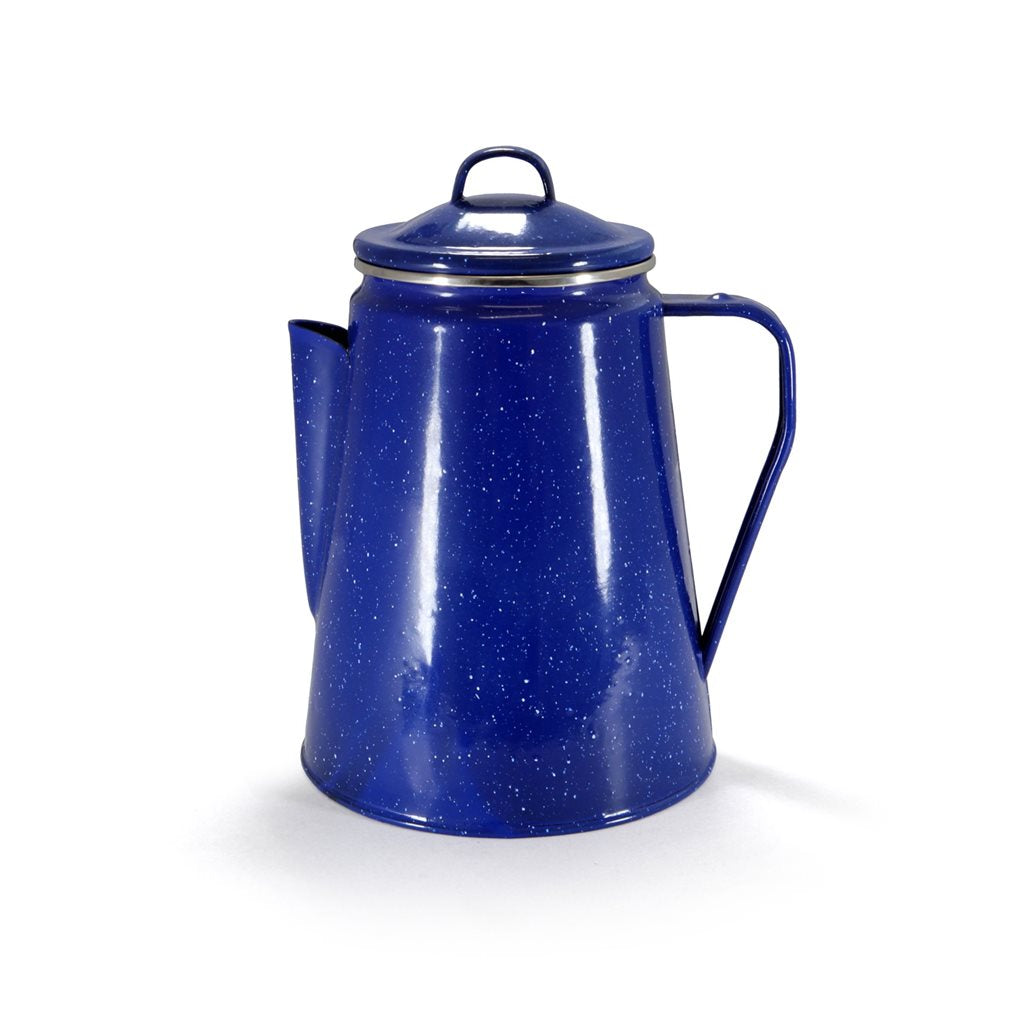 Hervidor esmaltado azul WESTERN 1,8 L con percolador y borde plateado