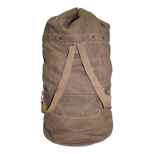 Mochila de lona AČR para equipo con cierre de cordón, ojales metálicos y correas de hombro (usada)