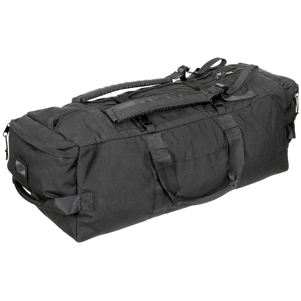 Bolsa táctica británica usada negra con correas acolchadas, 85x45x30 cm, 100% nylon