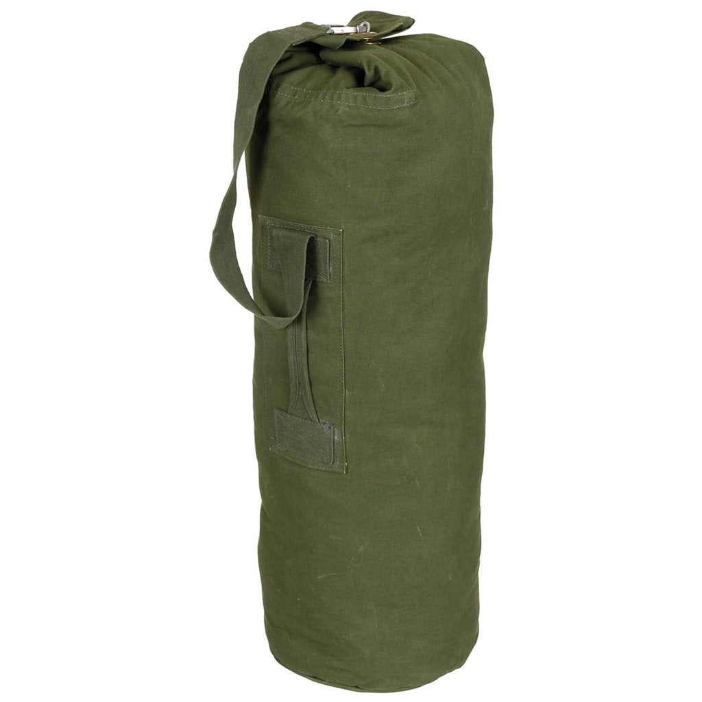 Bolsa naval británica verde usada de algodón 75 x 30 cm