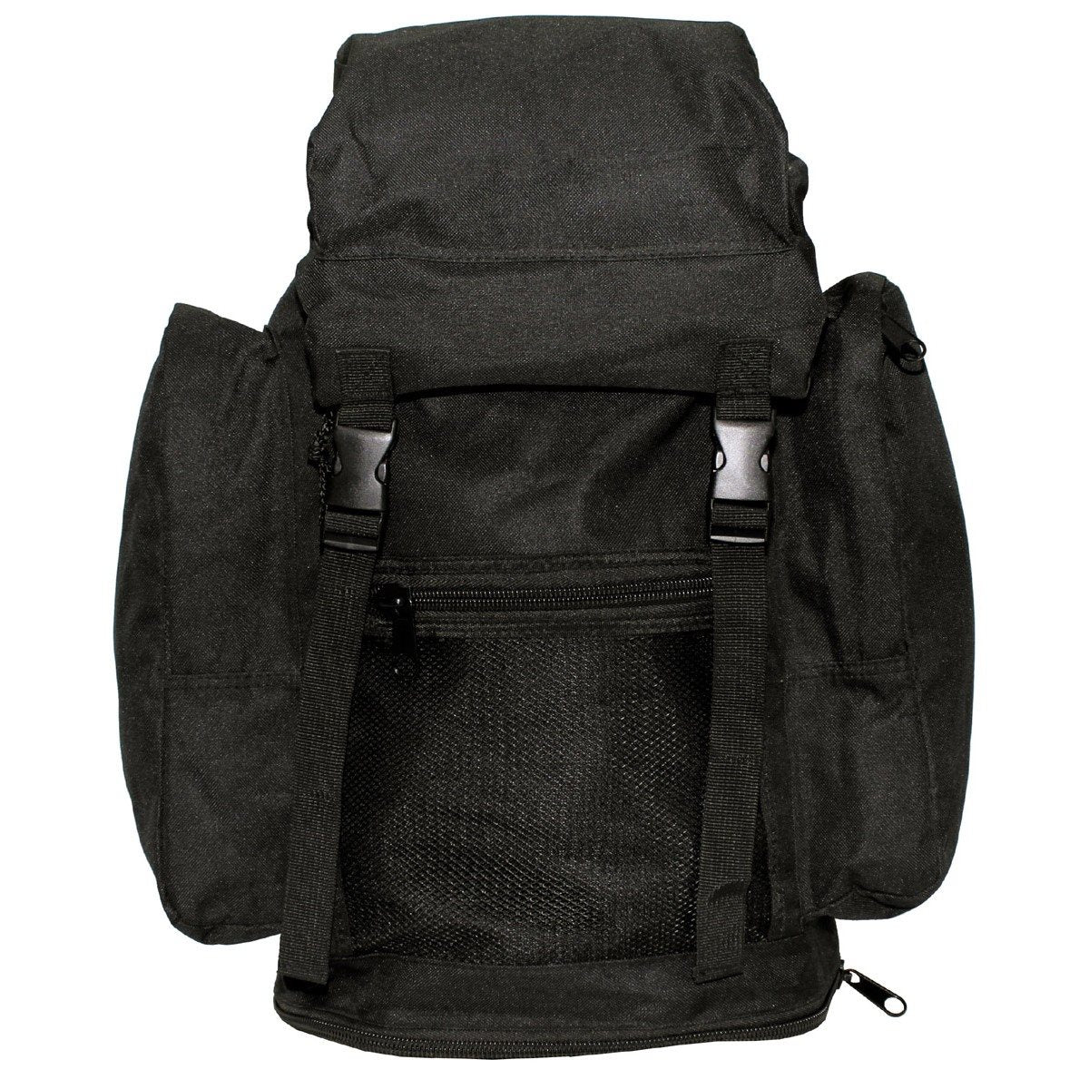 Mochila británica medium negra original usada, volumen aprox. 30L