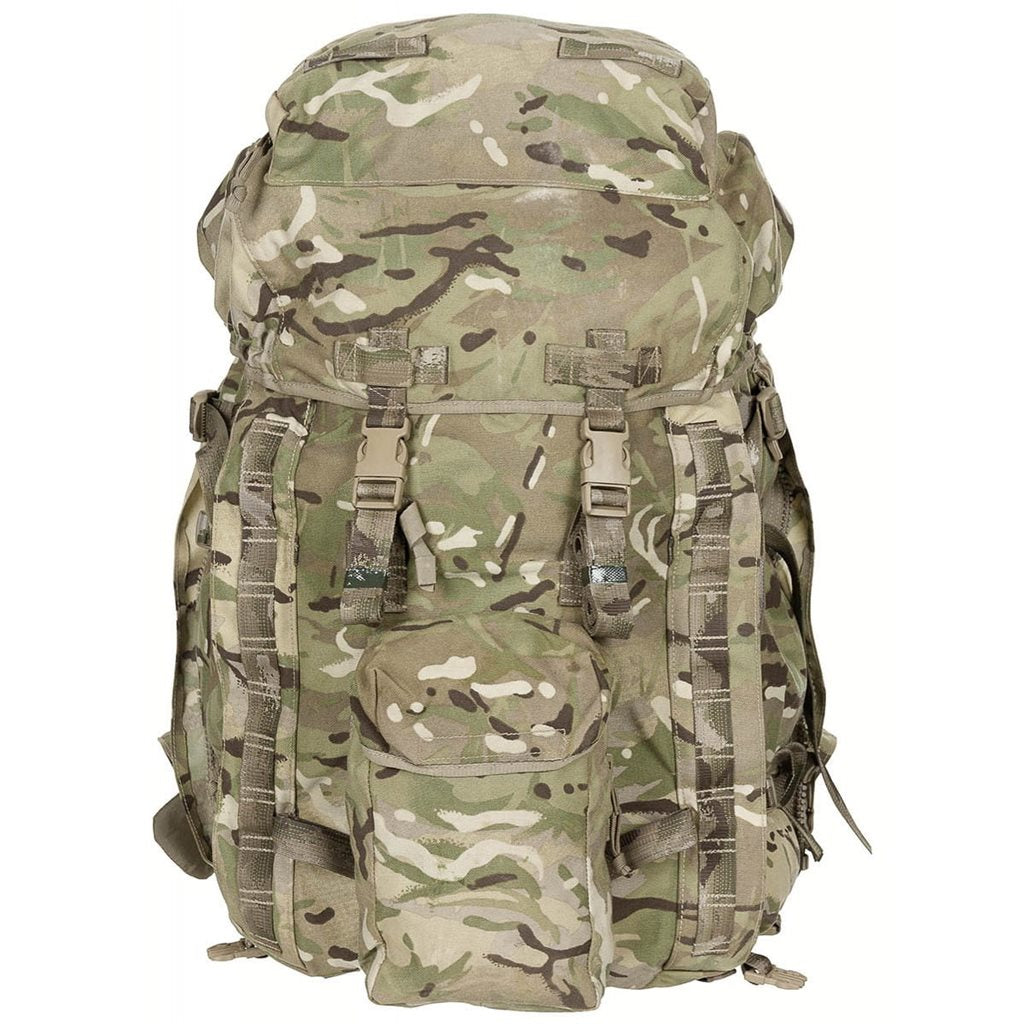 Mochila británica BERGEN 80 L original militar usada en nylon Cordura con interior recubierto de poliuretano