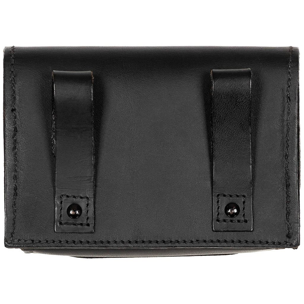 Funda italiana de cuero negra para cinturón (hasta 5 cm), origen ejército italiano