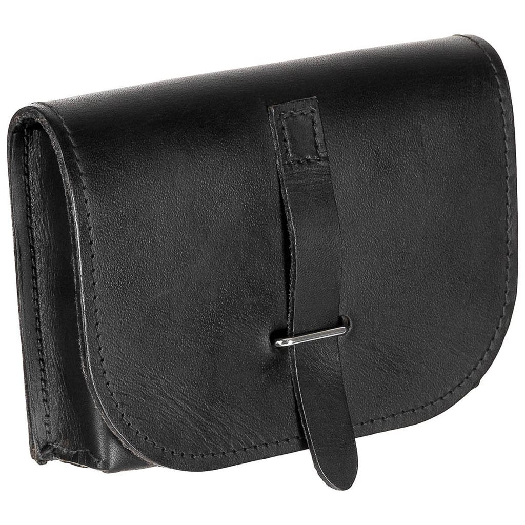 Funda italiana de cuero negra para cinturón (hasta 5 cm), origen ejército italiano