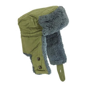 Beranice húngara de piel sintética verde, gorro militar de almacén en buen estado