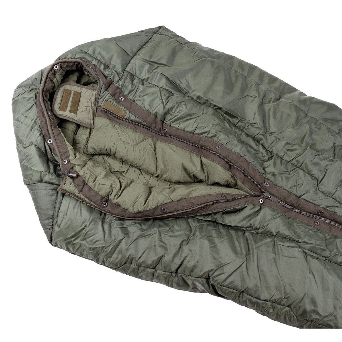 Saco de dormir modular holandés usado cosido con cremallera central (ID 631598-03)
