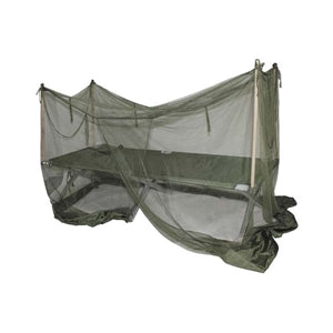 Mosquitera británica 215×90×140 cm para cama, usada, con 4 varillas y funda