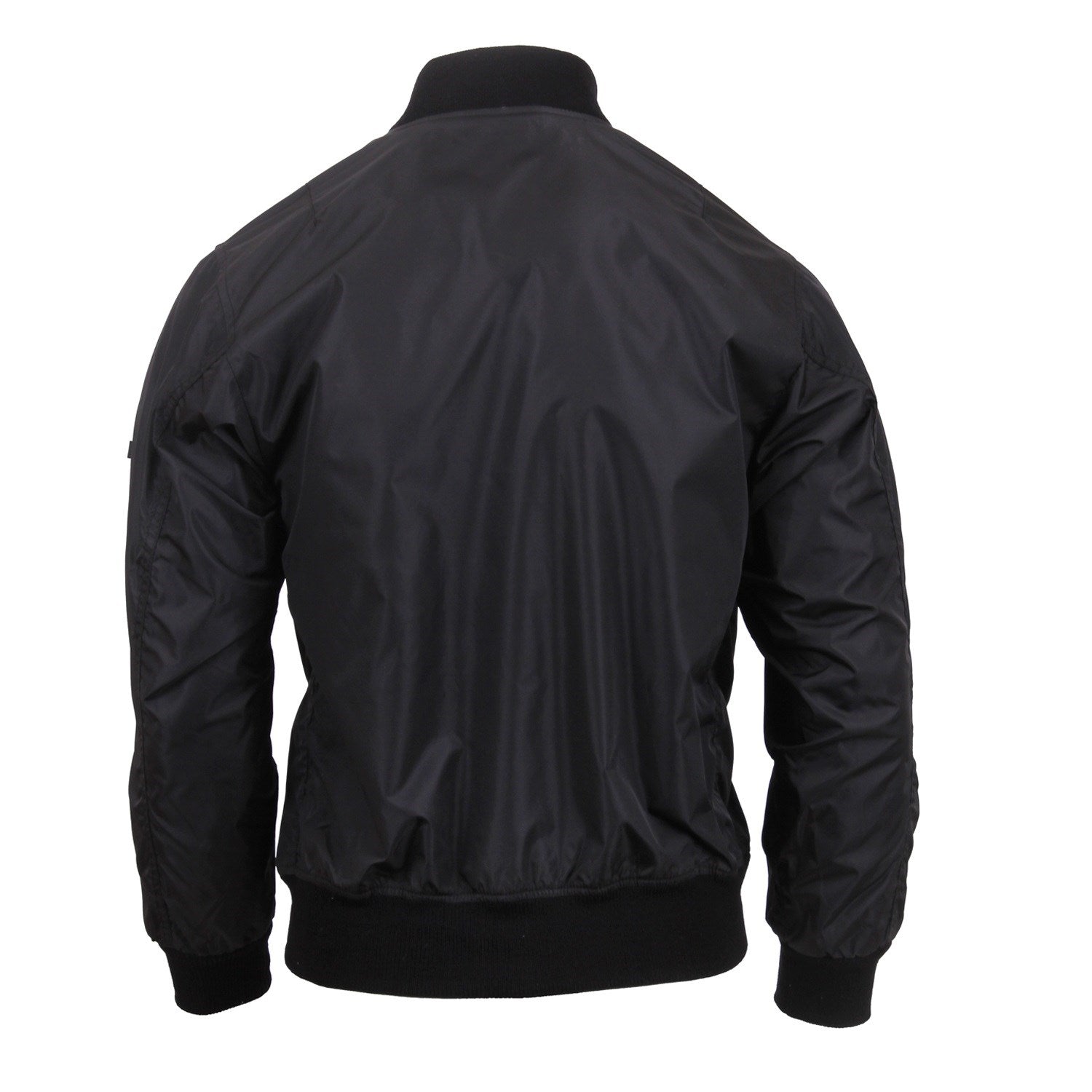 Bomber MA-1 Flight ligera negra, réplica, vista frontal