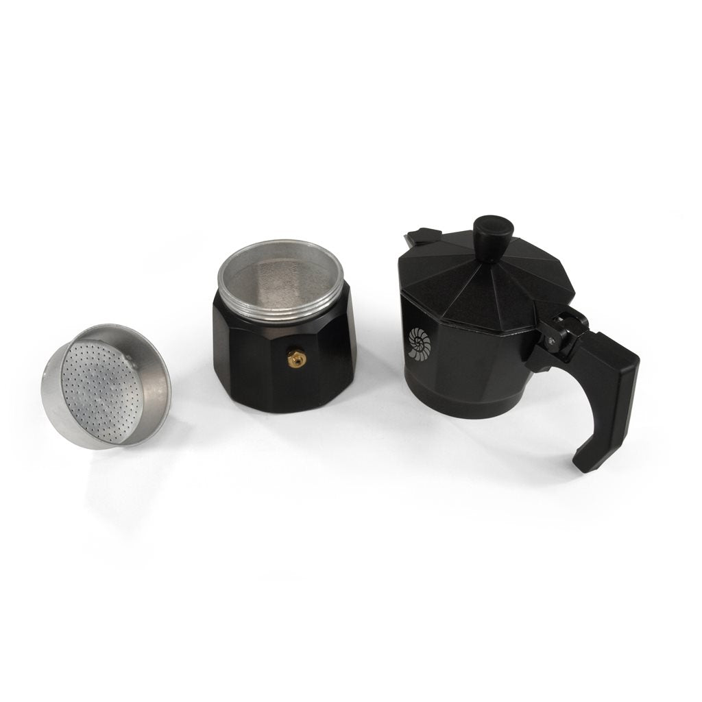 Cafetera moka BELLANAPOLI negra para 3 tazas