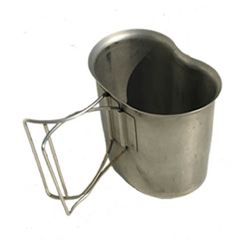 Bebedero US original de acero inoxidable con asa plegable - nuevo, almacenado