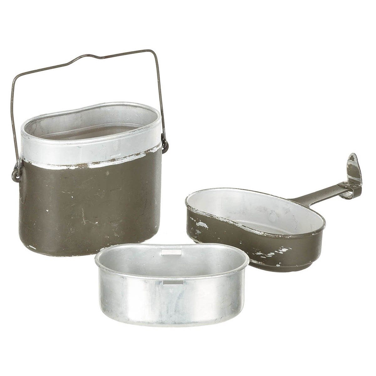 Vajilla austríaca de aluminio verde usada